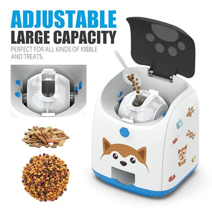 Dog Puzzle Feeder Toy – Remote Control Automatic Treat Dispenser with Light, Interactive IQ Training Slow Feeder, Large Capacity for All Dog Breeds - color: Blue