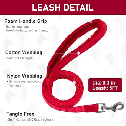 Small Pet Harness Collar and Leash Set, Step in No Chock No Pull Linen Fabric Soft Mesh Dog Vest Harnesses Reflective for Dogs Puppy Cats Kitten Rabbit (Red, S) - color: Red, size: Small