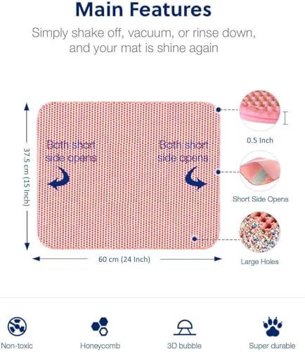 WePet Cat Litter Mat, Kitty Litter Trapping Mat, Honeycomb Double Layer Mats, No Phthalate, Urine Waterproof, Easy Clean, Scatter Control, Catcher Litter Tray Box Rug Carpet - color: #13 Blossom Pink