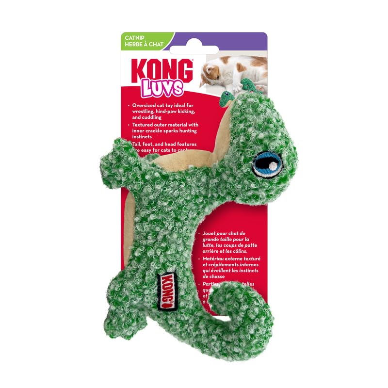 KONG Luvs Crinkle Textured Cat Toy Stuffed with Catnip (Lizard) - style: Lizard