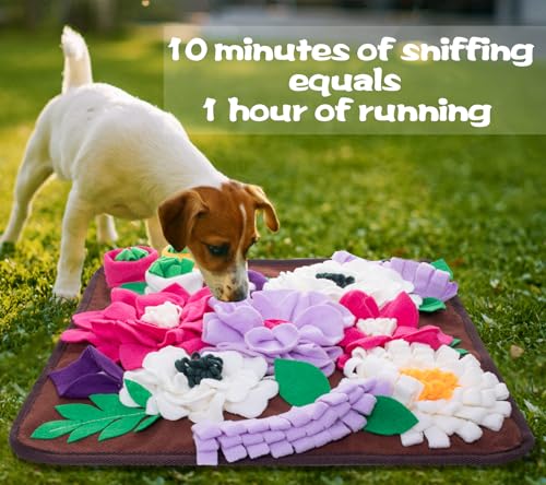 Snuffle Mat for Dogs,Dog Feeding Mat Sniff Mat Interactive Dog Puzzle Mat for Training and Stress Relief Encourages Natural Foraging Skills (Coffee) - color: coffee