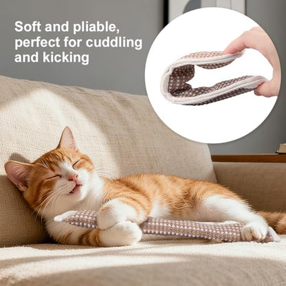 PAZ'S GIFT Cat Toy Kicky Pillow with Catnip, Interactive Indoor Scratching Design for Claw and Teeth Sharpening