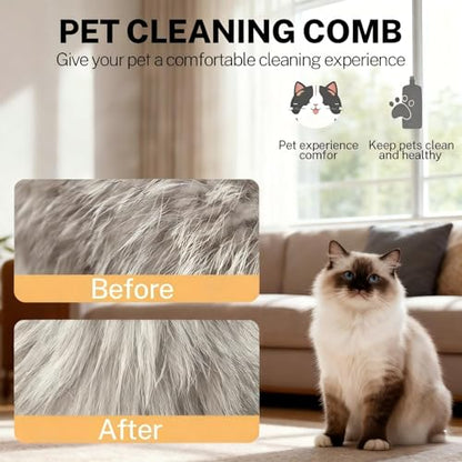 4 in 1 Cat steam brush, USB-Powered Pet for Dogs & Cats | Instant Fog Deshedding Tool, Reduces Shedding & Flyaway Hair | Gentle Grooming Brush for Dog & Cat Hair Loss Control (Beige) - color: Beige