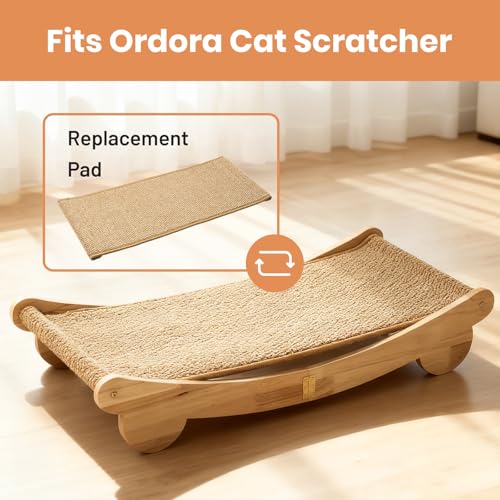 Ordora Large Cat Scratcher Mat: 31.5 X 14 Inch Upgrade Soft Sisal Horizontal Cat Floor Scratching Pad, Cat Scratching Rug Protect Furniture - size: Large mat