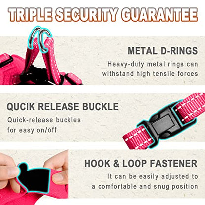 Dog Harness Step in Dog Vest Harness, Reflective Adjustable Puppy No Pull Harness Breathable Soft for Small and Medium Dogs Cats, Pink, XXS - color: Pink, size: XX-Small