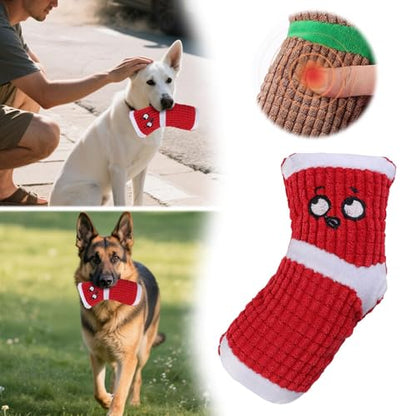 Chew Toys for Dogs, Soft Stuffed Cute Heavy Duty Dog Toy,Indestructible Plush Interactive Dog Toys for Aggressive Chewers for Teething Playing Small Medium Breeds Anxiety Relief Puppy (Sock Red) - color: Sock Red