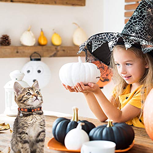 3PCS Halloween Breakaway Cat Collars with Bell Safety Adjustable Soft Nylon for Kitten Collars