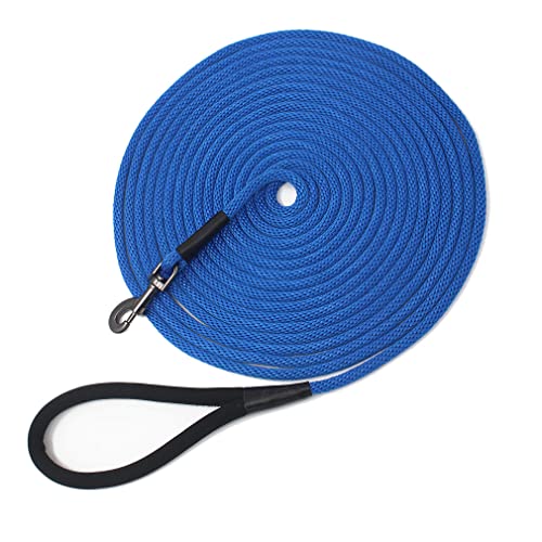 Dog Leash Long Lead Obedience Recall Training Agility Puppy Check Cord Lead 15ft 30ft 50ft 100ft Long Leash Great for Training Play Camping Backyard - color: Blue