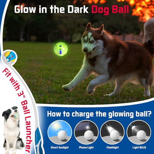 2 Pack Giggle Ball for Dogs, Interactive Dog Toys for Treat Dispensing, Glow Ball Durable Puppy Toys to Keep Them Busy, Multifunctional Dog Toys for Teething/Slow Feeder/IQ Training/Playing