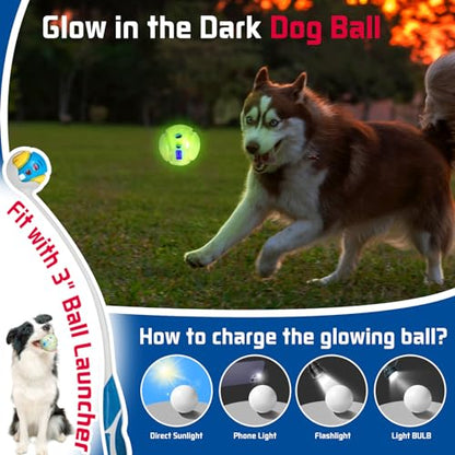 2 Pack Giggle Ball for Dogs, Interactive Dog Toys for Treat Dispensing, Glow Ball Durable Puppy Toys to Keep Them Busy, Multifunctional Dog Toys for Teething/Slow Feeder/IQ Training/Playing