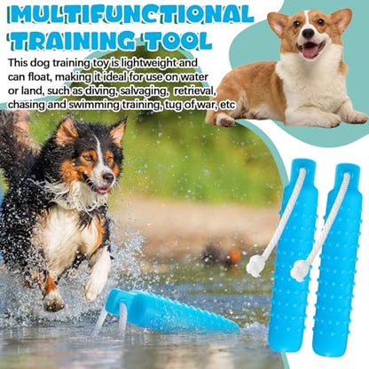 Blueweenly 4 Pcs Dog Bumper Toy for Water Retrieving Plastic Puppy Training Dummy Dog Float Toy Lightweight for Float on The Water Pool Outdoor Training Hunting Fetching (Blue) - color: Blue