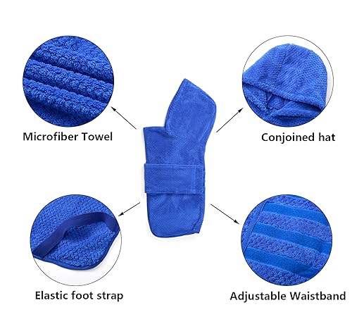 Geyecete Dog Drying Coat with Hood - Pineapple Grid Fast Drying - Blue - XL - color: Blue(Pineapple grid Hood), size: X-Large