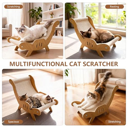 Large Sisal Cat Scratcher–Indoor Cat-Specific Bed & Scratching Pad Combo Lounger,Durable Scratching Mat,Non-Shedding Material