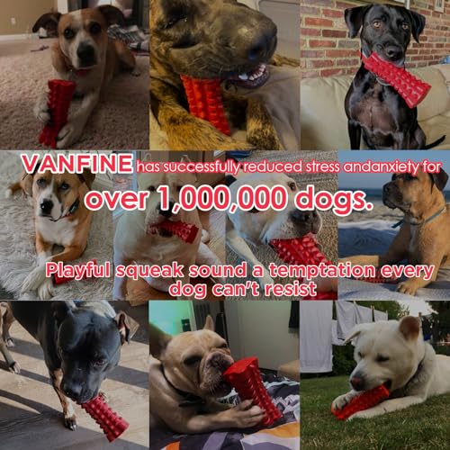 Indestructible Squeaky Dog Toy – Tough Rubber Chew Toy for Aggressive Large Dogs, Durable and Safe for Interactive Play - color: Red