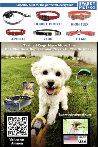 Sparky Pet Co - ECollar Replacement Strap - Easy Release Double Buckle Dog Collar - Rugged Nylon - Adjustable - D Ring - Quick Release Metal Clasp - for Dog Fence Systems - 3/4" x 24" - Dark Blue - color: Blue, size: 3/4" Wide