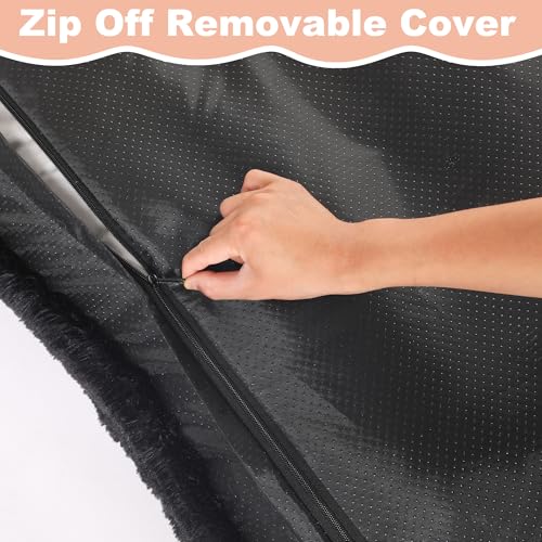 Bedfolks Waterproof Dog Crate Pad, Plush Dog Kennel Bed with Removable Cover, Faux Fur, Washable, 21"x13", Black - color: Solid Black, size: X-Small(21x13'')