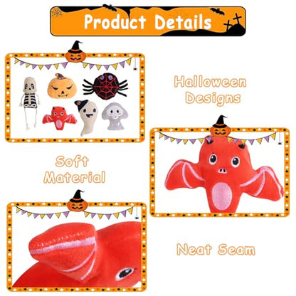 FOIMAS Halloween Catnip Toys,Pumpkin Ghost Catnip Toy Chew Bite Toy for Cat Interactive, Pack of 6 - color: multi