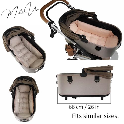 Helen's Pet Bed Multi-Fit Dog Crate Cushion, Small (Label: M JP Size) - Washable Reversible Crate Bed Pad, Soft Cushion for Wire, Plastic & Hard-Sided Crates, Carriers & Strollers - color: Beige Pink (Fabric), size: Small