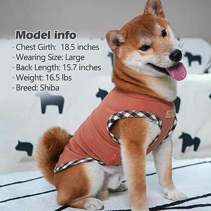 KYEESE 2Pack Dog Shirt Lightweight Sweatshirt Fleece Coats Stretchy Shirt Vest Clothes Pullover Sweater for Small Dogs, Brown+Khaki, Medium - color: 13# 2Pack (Brown+Khaki), size: Medium (7-13lbs)