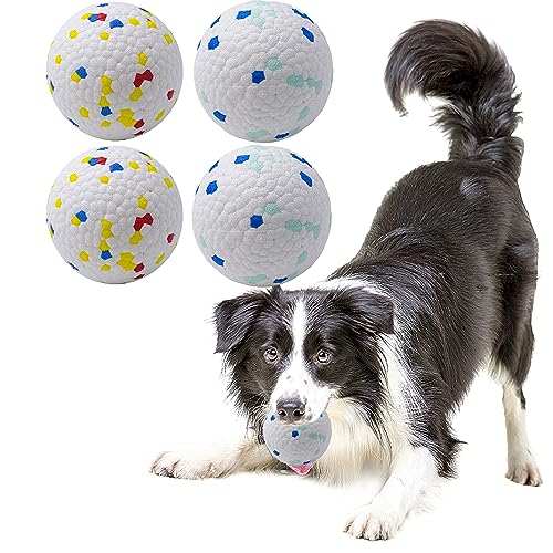 Dog Balls Toys for Aggressive Chewers, Indestructible Durable Bouncy Floating Balls for Dogs to Fetch, Durable Solid Rubber Ball for Training Dog(4 PCS) - color: Toy Ball(Pack of 4), size: Small