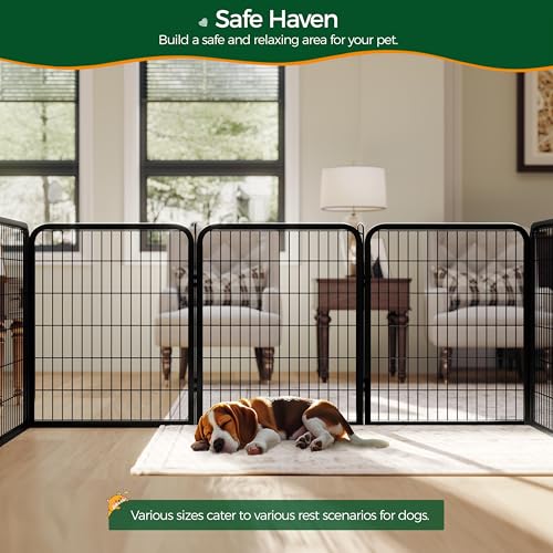 Yaheetech Dog Playpen Outdoor, 32 inch 8 Panels Dog Pen Indoor Heavy Duty Puppy Exercise Pen Metal Pet Fence for RV Camping/Yard/Garden - size: 32"