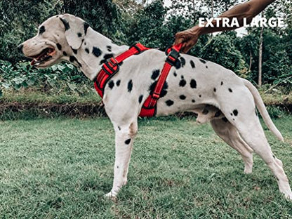 Tuff Pupper No Pull Easy Walk Dog Harness | Heavy Duty Pet Vest | Front & Back Leash Clips | Strong Safety Handle | Reflective Anti Pull Vest | Comfortable Padded Escape Proof Harness (X-Large, Red) - color: March Red, size: X-Large (Neck: 20-30" , Chest: