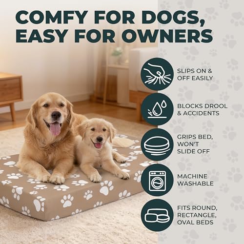 DUKE&LEFTY PetBed Slipcover-USA Company-Stretch Soft Petbed Cover-Universal-Easy to Remove (Zipper Free)-Christmas/Large - color: Christmas, size: Large-48"x30"x6"