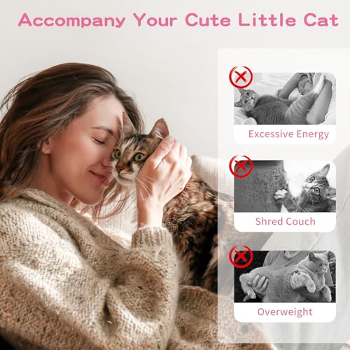 Pawaboo Feather Teaser Cat Toy, Interactive Feather Wand Cats Toy Flying Feathers Cat Catcher with Extra Long 34.5" Wand and Small Bell, Exerciser Playing Toys for Kitten or Cats, Pink Butterfly - color: Pink Butterfly