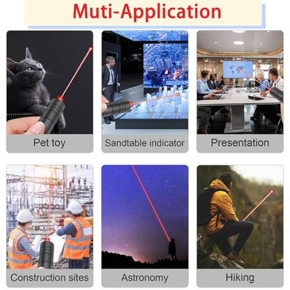 MEUSNO Lazer Pointer, Red Laser Pointer High Power Cat Laser Pointer Toy Red High Power Rechargeable Lazer Pointer for Cats Dogs Toy, High Power Laser Pointer for Presentations Cat Dogs Pet Toy