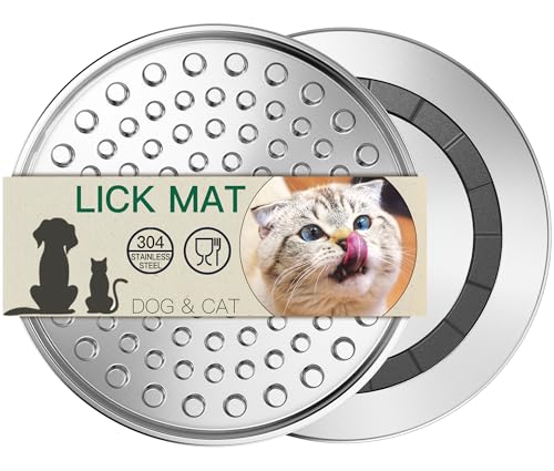 Stainless Steel Lick Mat for Dogs Cats, Slow Feeder Lick Pad for Aggressive Chewers, Non-Slip Heavy Duty Base, Mental Stimulation for Anxiety Reducer, Whisker-Friendly for Cat - color: Small-1Pack