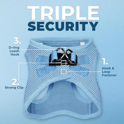 Best Pet Supplies Voyager Step-in Air All Weather Mesh Harness and Reflective Dog 5ft Leash Combo with Neoprene Handle, for Small, Medium and Large Breed Puppies - Set (Baby Blue), X-Large - color: Harness Leash Set (Baby Blue), size: XL (Chest: 20.5 - 23