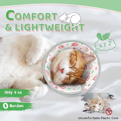 Cat Cone Collar Soft to Stop Licking, Adjustable, Foldable Lightweight Kitten Cones After Surgery Recovery for Cats & Kittens, Cat Cone Alternative, Easy Eating (PinkWhite, S) - color: PinkWhite, size: S