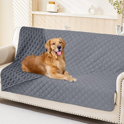Smiry Waterproof Dog Bed Cover Pet Blanket, Soft Washable Dog Blanket for Furniture Bed Couch Sofa Reversible, Checkered (68"x82", Grey/Dark Grey) - color: Grey/Dark Grey, size: 68x82 Inch