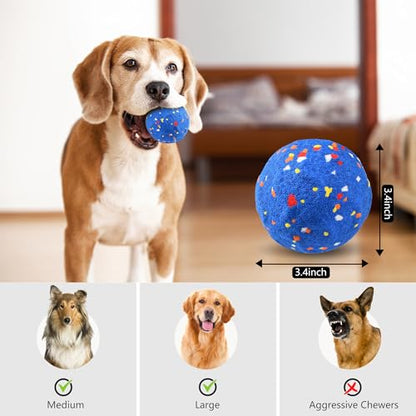 Dog Interactive Toys, Tough Dog Toys Ball, Etpu Material Chew Toy, Durable Chasing Toy, Long Battery Life, Healthy Stress Relief Toy for Medium and Large Dogs (Blue,Large) - color: Blue, size: L 3.4in
