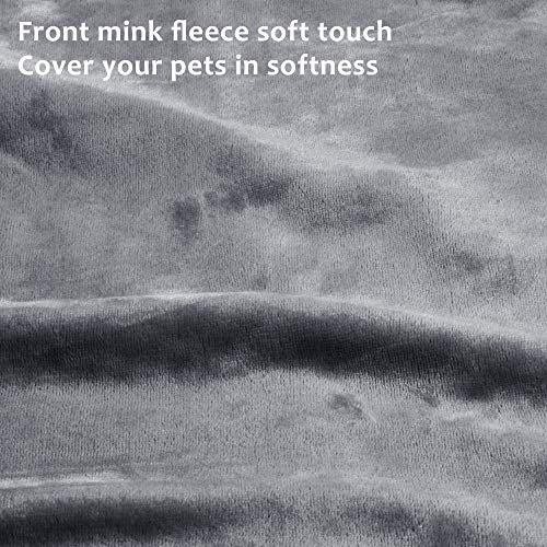 Dog Blankets for Large Dogs, Super Soft Warm Sherpa Fleece Plush Doggie Blankets and Throws for Small Medium Puppy Doggy Pet Cats，50x60 inches - color: Grey & Grey