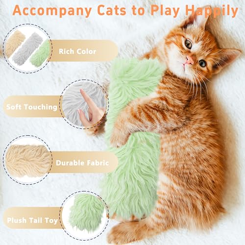 3 Pack Catnip Toys,Soft and Durable Cat Pillows Toys, Crinkle Sound Catnip Catnip Toys,Indoor Interactive Cat Kicker Toy, Companion Toys for Cats (Gray Set) - color: Green+Yellow+Gray