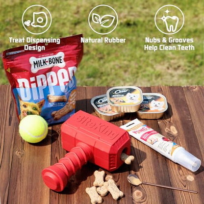 Natural Rubber Dog Toys for Large Aggressive Chewers - Lifetime Replacement - Indestructible Fetch Treat Toy for Large Dogs - Durable Hammer Dog Chew Toy for Super Chewer, Red - color: Hammer Toy - Red
