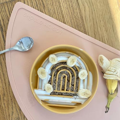 Should We Go? Slow Feeder for Dogs & Puppies, The Slowdown Bowl Silicone Slow Eating, Modern Lick Mat Design, Reduces Gulping, Fits 2 Cups, 7.5” Across x 1.5” Tall, Mealtime Challenge, Medium-Honey - color: Honey - Rainbow Design, size: Medium (7.5” Acros