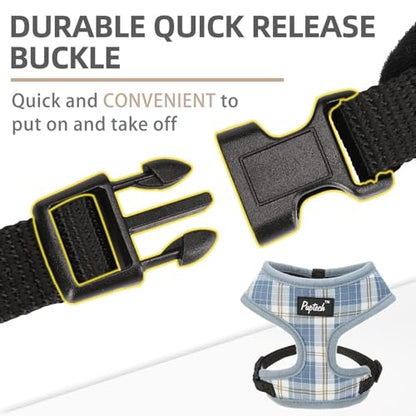 PUPTECK Soft Mesh Dog Harness and Leash Set Pet Puppy Cat Comfort Padded Vest No Pull Harnesses, Sky Blue, XS - color: Sky Blue, size: XS (NECK: 10", CHEST: 10"-14")