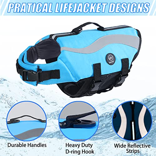 EMUST Dog Life Vests, Adjustable Life Jackets for Small Dogs with Enhanced Buoyancy, Small Dog Swim Vest with Durable Rescue Handle, Blue,XS - color: Blue, size: XS