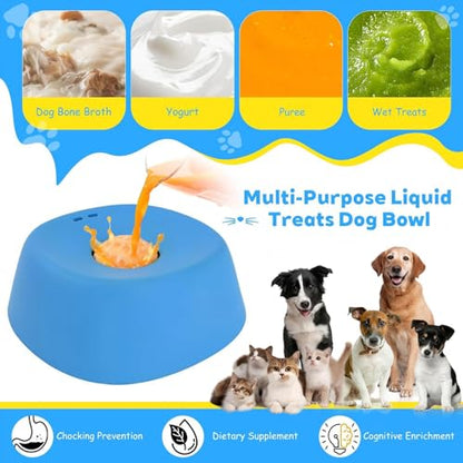 Slow Feeder Dog Bowls for Liquid Treat，Lick Sphere Bowl with Rolling Balls for Bone Broth & Yogurt, Non-Slip Interactive Slow Eating Toy, Small Medium Large Breeds (Black-1PC) - color: Black-1PC