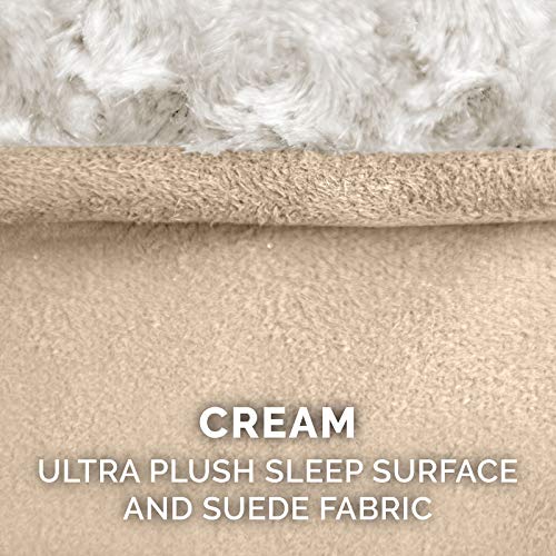 Furhaven Replacement Dog Bed Cover Ultra Plush Faux Fur & Suede Contour Luxe Lounger, Machine Washable - Cream, Jumbo (X-Large) - color: Ultra Plush (Cream), size: Jumbo, style: Jumbo (Pack of 1)