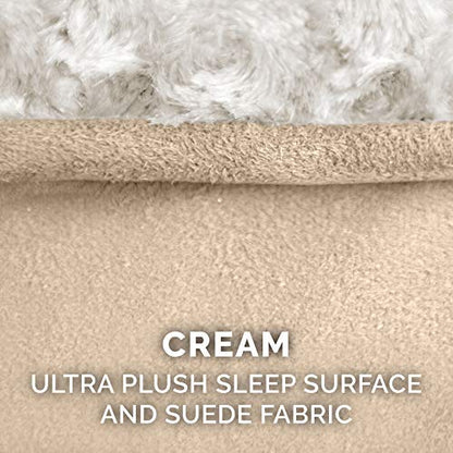 Furhaven Replacement Dog Bed Cover Ultra Plush Faux Fur & Suede Contour Luxe Lounger, Machine Washable - Cream, Jumbo (X-Large) - color: Ultra Plush (Cream), size: Jumbo, style: Jumbo (Pack of 1)