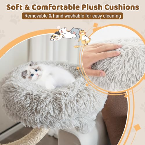 Tangkula Tall Cat Tree, 70 Inch Multi-Level Large Cat Tower with 3 Warm Perches, 3 Jingling Balls, Sisal Scratching Posts & Board, Modern Cat Tree for Indoor Cats Large Adult - color: Grey