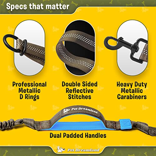 Exquisite Hands-Free Leash for Large Dogs. Ultimate Comfort & Freedom for Walking, Running, Hiking. Premium Quality & Versatile Waist Belt. Your Dog Will Love This Running Leash. - color: Grey & Blue