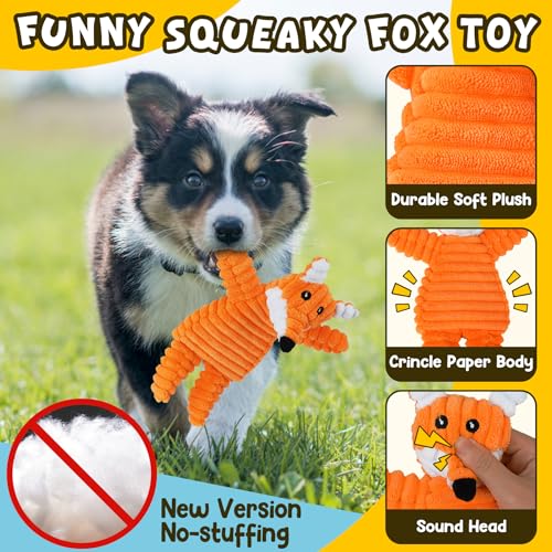 Zeaxuie 9 Pack Luxury Puppy Toys for Teething Small Dogs, Puppy Chew Toys with Cute Squeaky Dog Toys, Ball and More Rope Dog Chew Toys - color: 9 Pack (No-stuffed Fox)