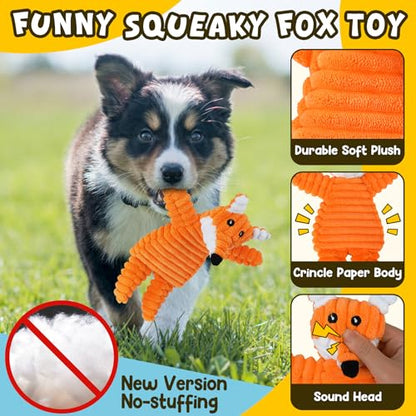 Zeaxuie 9 Pack Luxury Puppy Toys for Teething Small Dogs, Puppy Chew Toys with Cute Squeaky Dog Toys, Ball and More Rope Dog Chew Toys - color: 9 Pack (No-stuffed Fox)