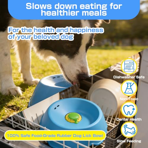 2026 Upgraded Slow Feeder Dog Bowl, Interactive Lick Bowl & Liquid Slow Feeder for All Dogs, 1.27 Cups Large Capacity Anti-Choke Pet Feeding Bowl for Water, Broth & Yogurt (1, Black) - color: Black
