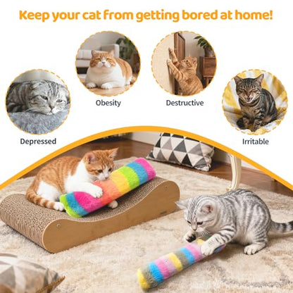 Kerros Cat Toys Pillows 3 Pack, Soft Cat Kitten Toy with Catnip Inside Interactive Toys for Indoor Cats Kittens Self Play, Kick, Swatting, Biting, Hunting, Exercise