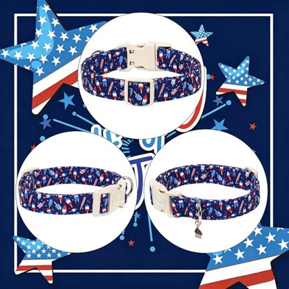 4th of July Dog Collar Patriotic Popsicle Dog Collars for Puppy Small Dogs - Lightweight Adjustable Navy Independence Day Puppy Collars Cute Summer Pet Safety Collar XS - color: Patriotic Popsicle, size: XS